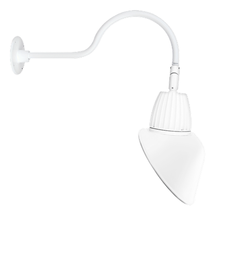 GOOSENECK 24" arm 26W NEUTRAL LED 11" ANGLED CONE SHADE RECTANGULAR REFLECTOR WHITE