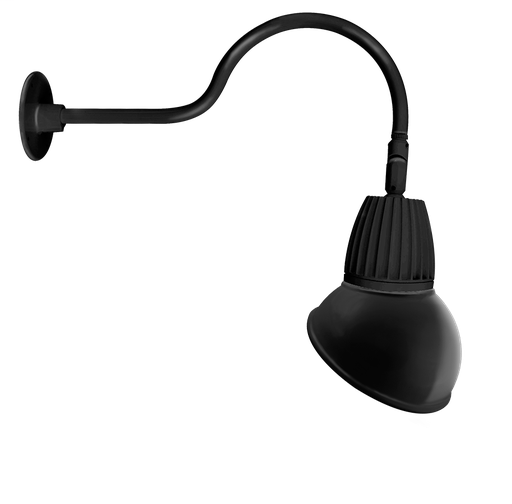 GOOSENECK 24" arm 26W NEUTRAL LED 11" ANGLED DOME SHADE BLACK