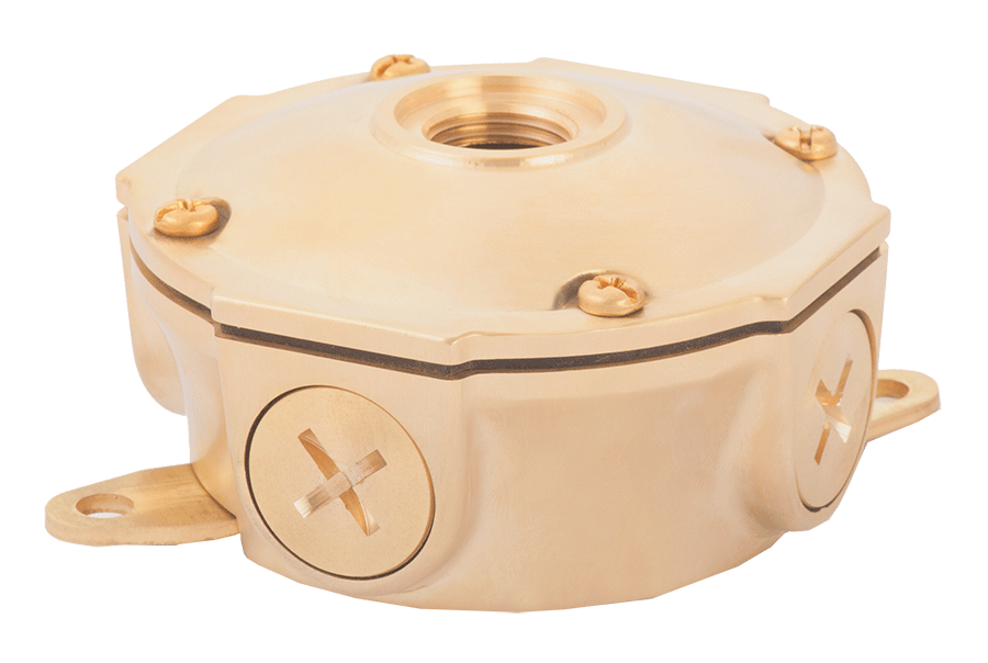 Product image for RAB VXJ1BR BRASS 4" JUNCTION BOX WI