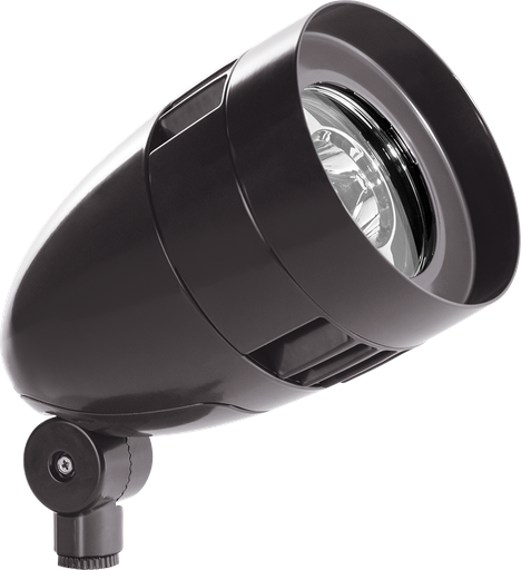 LFlood, 13W, 5000k, LED Bullet with Hood & Lens, Bronze