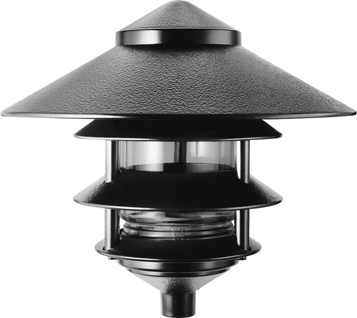 LAWN LIGHT 4 TIER AND 10 Inch TOP INCANDESCENT 100W MAX BLACK