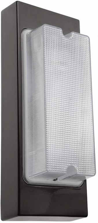 VANDALPROOF 6 Inch  X 13 Inch  WALL 2 X 13W 120V LAMP AND  120V PC BRONZE