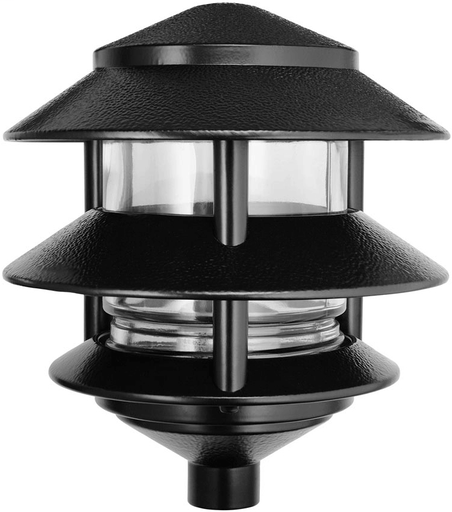 LAWN LIGHT 3 TIER INCANDESCENT 75W MAX BLACK
