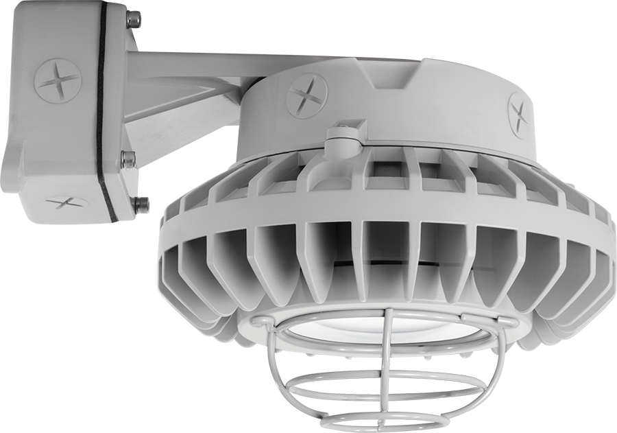 HAZLED 26W COOL LED WALL BRACKET CLEAR FLAT LENS WIRE GUARD GRAY