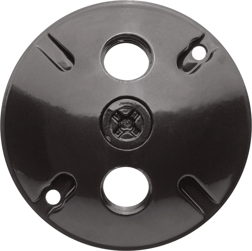 RAB C103A 4-1/2" 3-Hole Round Bronze Die-Cast Aluminum Weatherproof Cover RAB C103A 4-1/2" 3-Hole Round Bronze Die-Cast Aluminum Weatherproof Cover