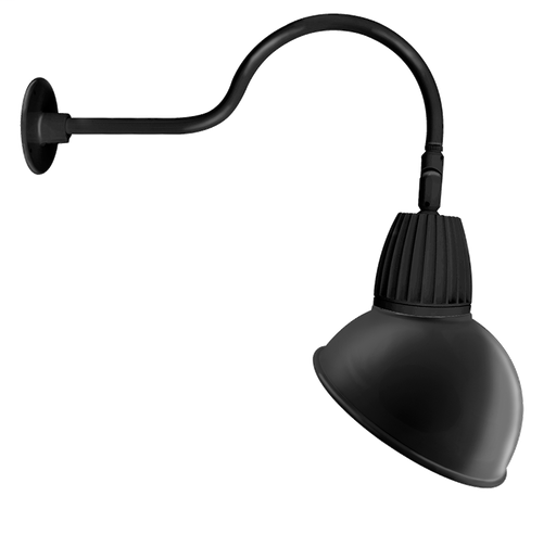 GOOSENECK 24" arm 26W NEUTRAL LED 15" ANGLED DOME SHADE BLACK