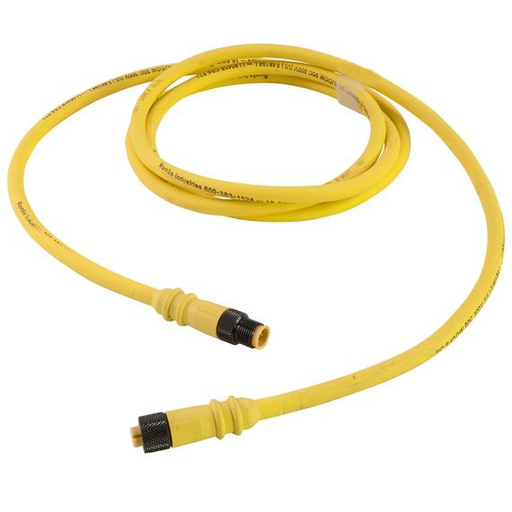 Single Key (M12) Micro-Link Cable Assembly, Rubber, Male/Female, 4 Pole, 13.1', 18 Awg