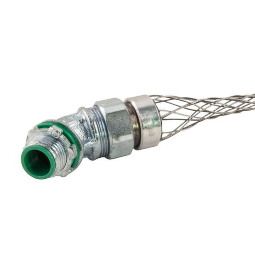 Liqua-Seal Connector, 45 Deg, 1-1/4" Npt, Zinc Plated Iron With Mesh