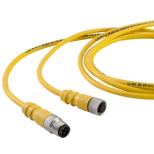 Dual Key Micro-Link Cable Assembly, Tpe, Male/Female, 4 Pole, 20', 18 Awg