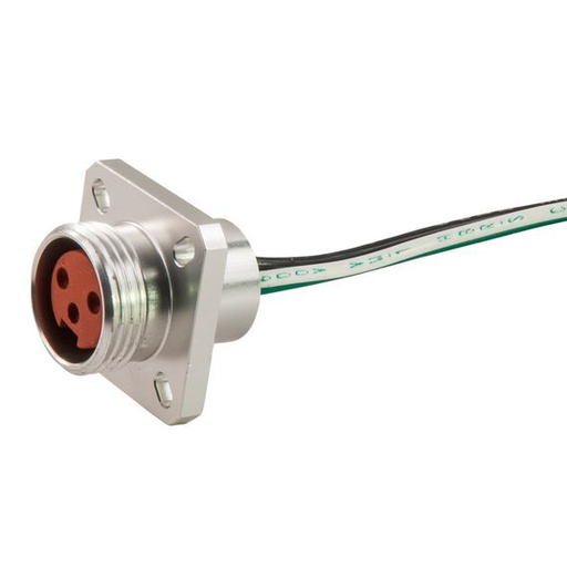 Mini-Link Receptacle, Hi-Temp Silicone, Female Flange Mount, 4 Pole, 1'