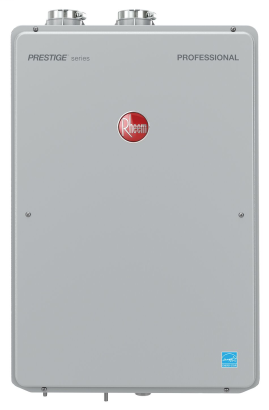 High Efficiency 8.4 GPM Indoor Natural Gas EcoNet Enabled Tankless Water Heater with 12 Year Limited Warranty RTGH-84DVLN-2