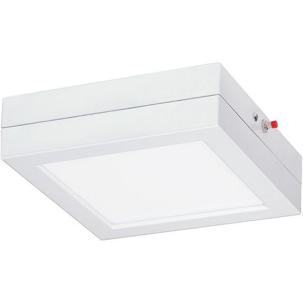 Battery backup module for flush mount LED fixture; 9" square; White finish