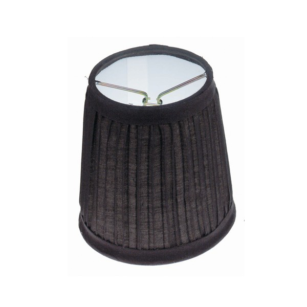 Black Pleated Round Clip On Shade