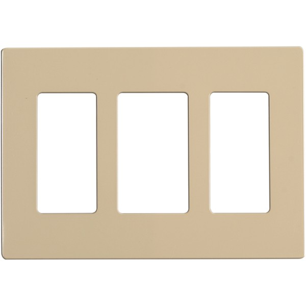 Wallplate for dimmers and sensors; 3-Gang; Almond