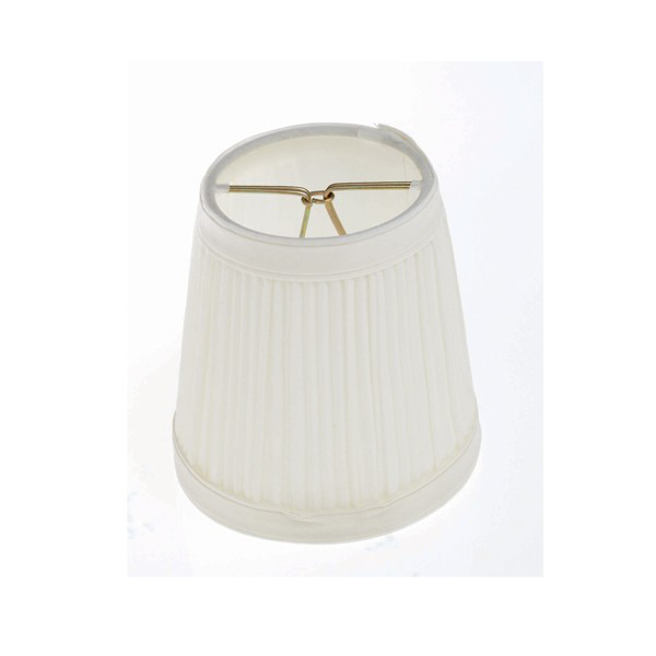 Clip On Shade; Bone Pleated Round