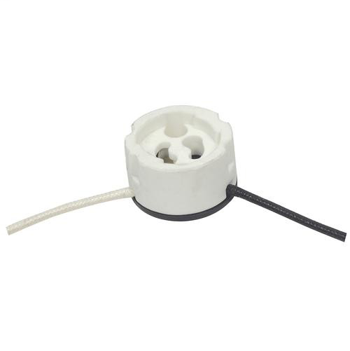 GX10 Round Porcelain Halogen Socket with two leads