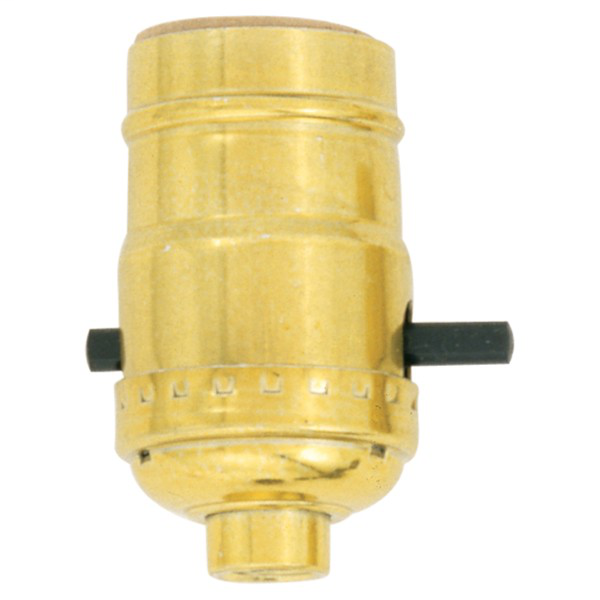 Standard Socket With Push-Thru Switch; Brite Gilt Finish