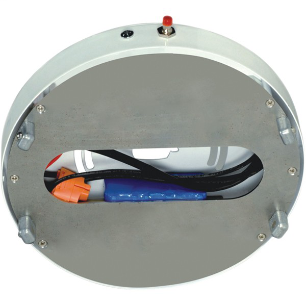 Battery backup module for flush mount LED fixture; 7" round; Brushed Nickel finish