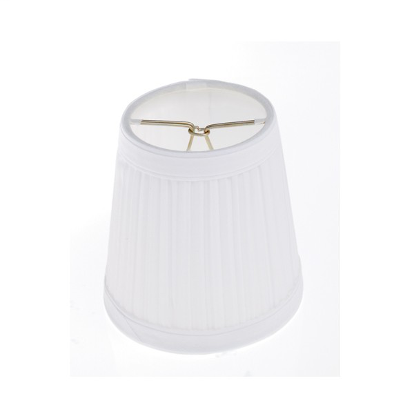 Clip On Shade; White Pleated Round