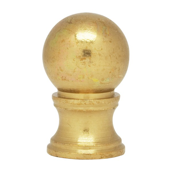 Brass Ball Finial 1-1/4" Height 3/4" Dia.-1/8 IP Burnished and Lacquered
