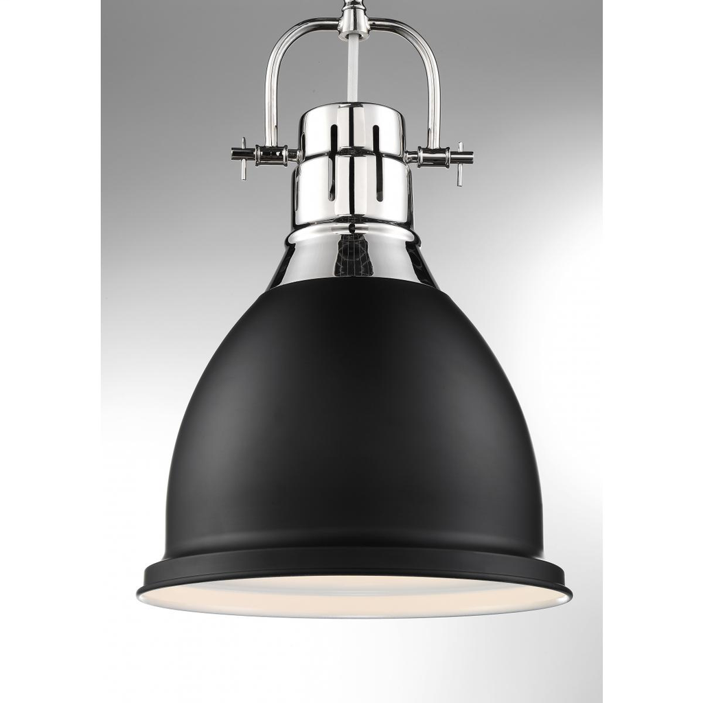 Watson - 1 Light Pendant - Polished Nickel and Matte Black Finish