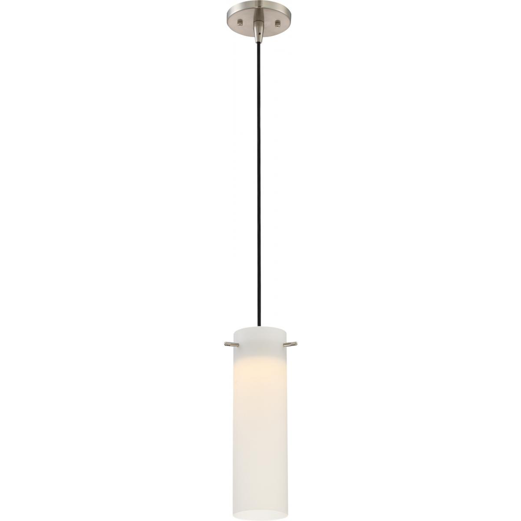 Product image for Satco 62-953 Pulse - LED Mini Pendant with White Opal Glass - Brushed Nickel Finish