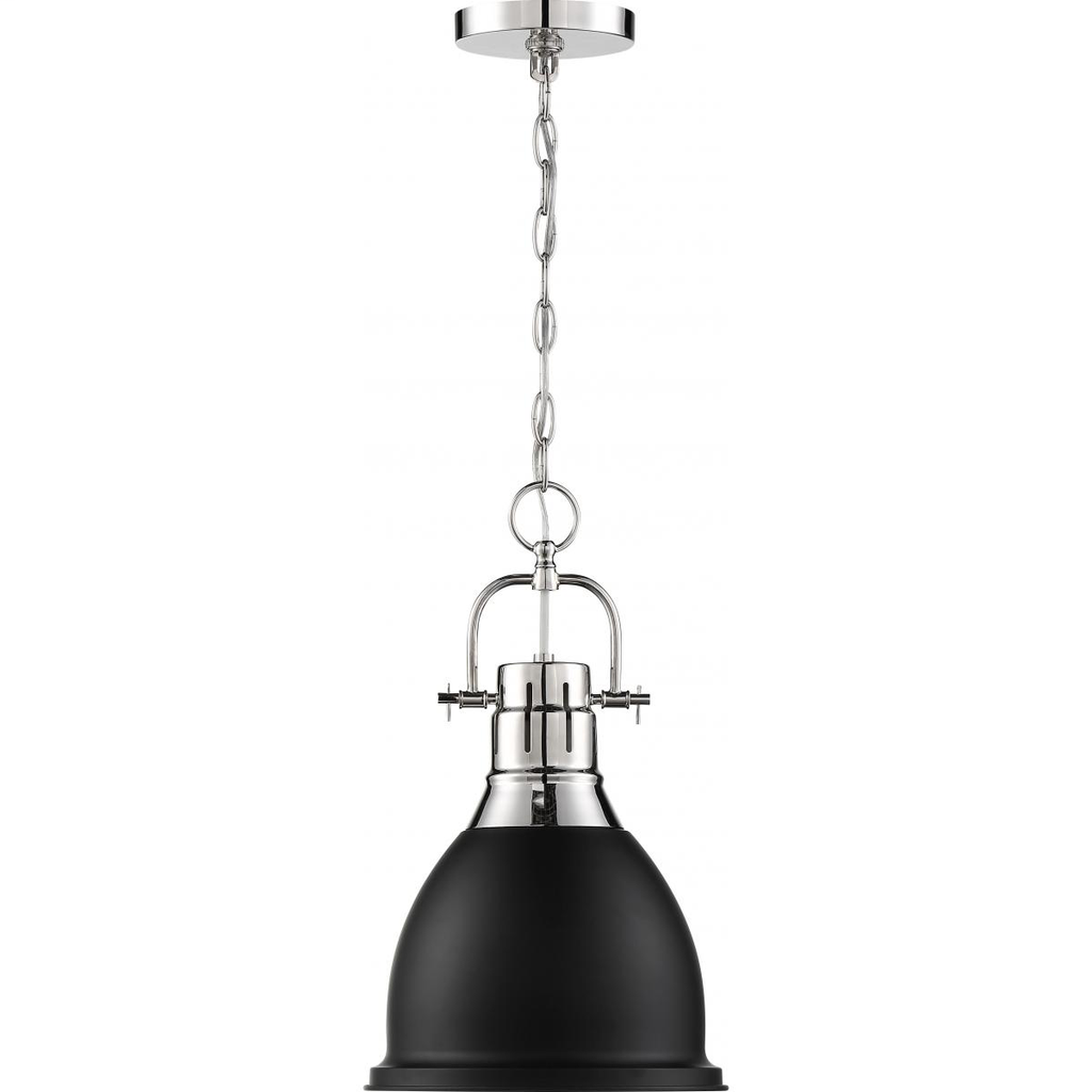 Watson - 1 Light Pendant - Polished Nickel and Matte Black Finish