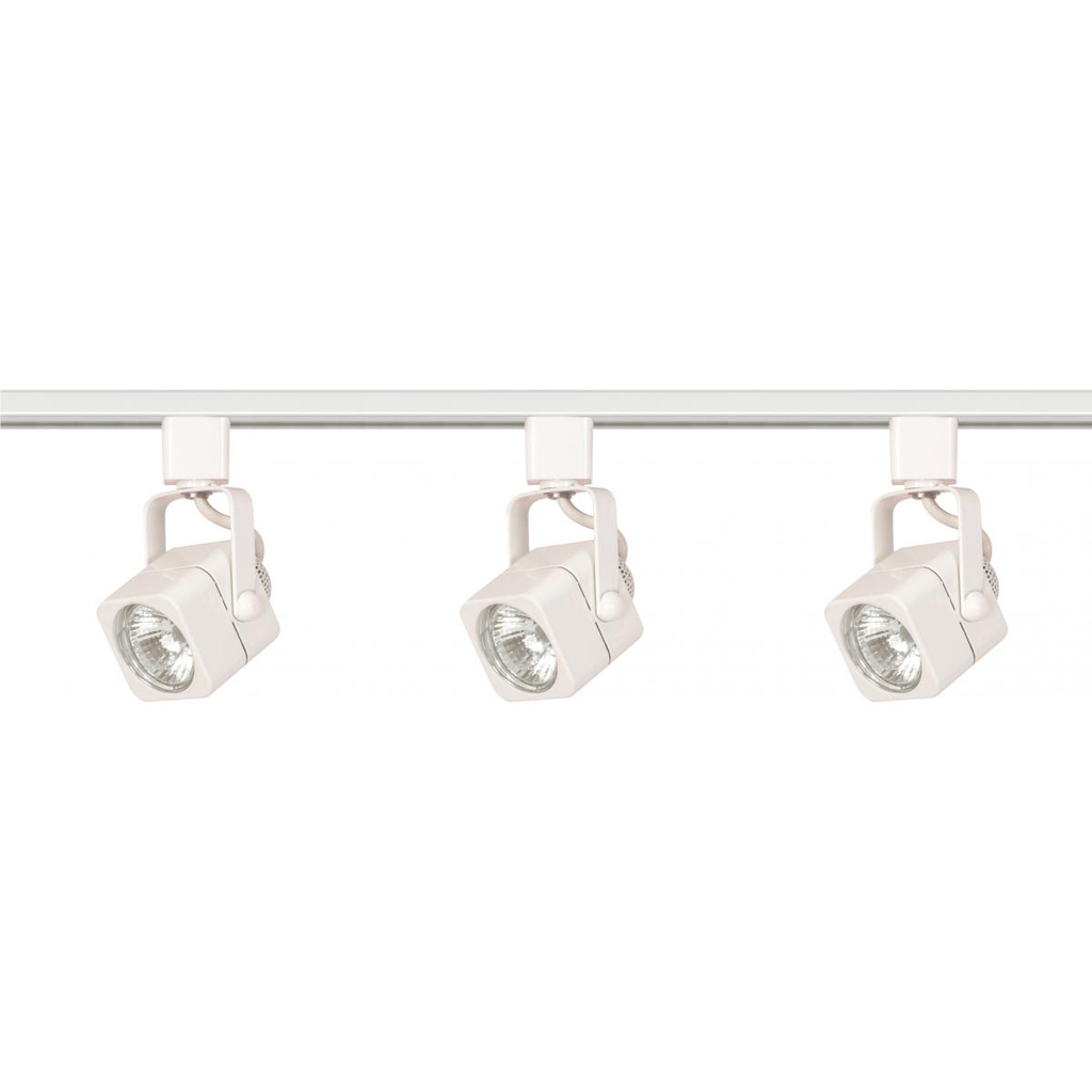 Product image for Satco TK345 3 Light - MR16 - Square Track Kit - 4 foot Track - Line Voltage - White
