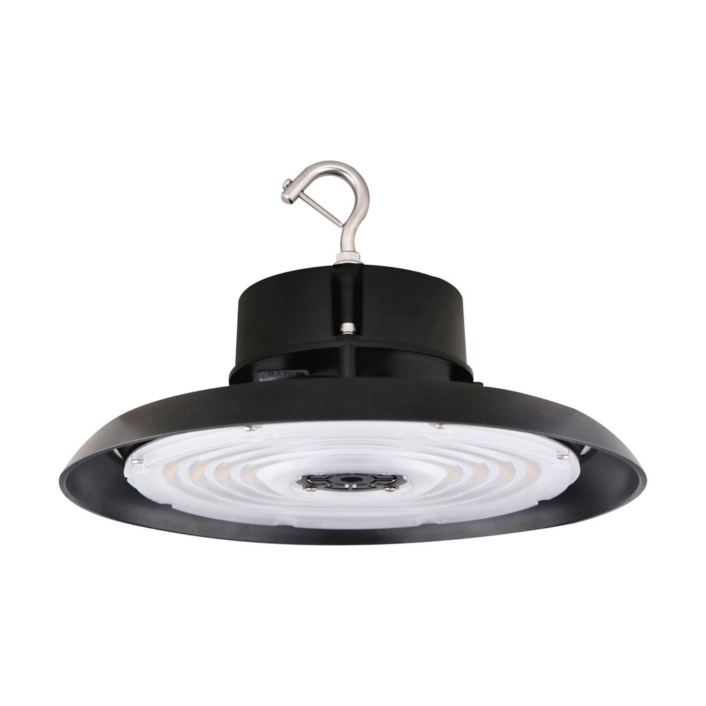 Product image for Satco 65-784 150W UFO LED High Bay, 21600 Lumens, 5000K, 120-277 Volt, 0-10V Dimmable, Black Finish