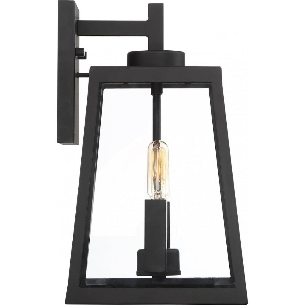Halifax - 2 Light Medium Wall Lantern - with Clear Glass - Matte Black Finish