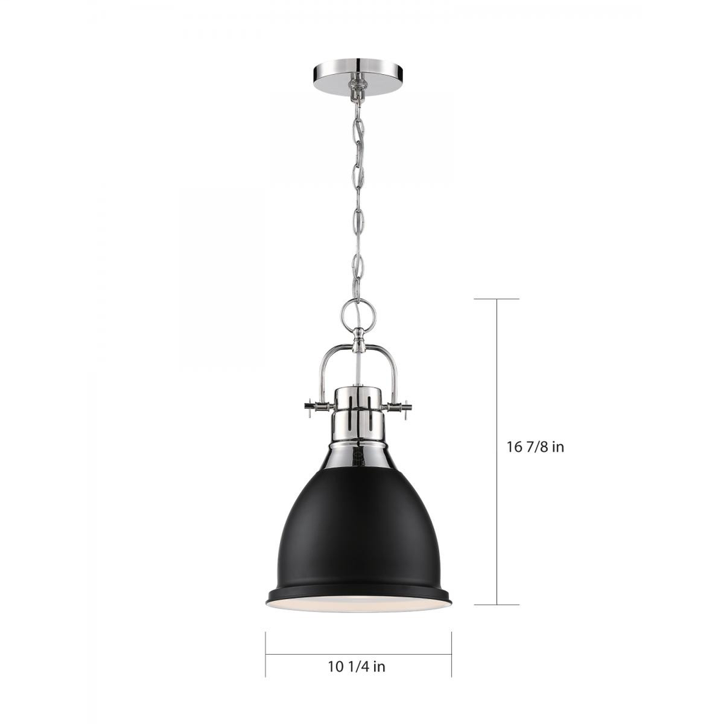 Watson - 1 Light Pendant - Polished Nickel and Matte Black Finish