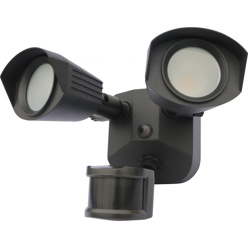 LED Security Light - Dual Head - Bronze Finish - 3000K - with Motion Sensor - 120V