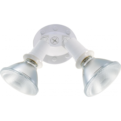 2 Light - 10" Flood Light- PAR38 with Adjustable Swivel - White Finish