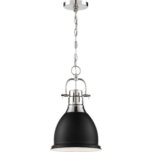 Watson - 1 Light Pendant - Polished Nickel and Matte Black Finish