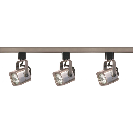 Product image for Satco TK347 3 Light - MR16 - Square Track Kit - 4 foot Track - Line Voltage - Brushed Nickel
