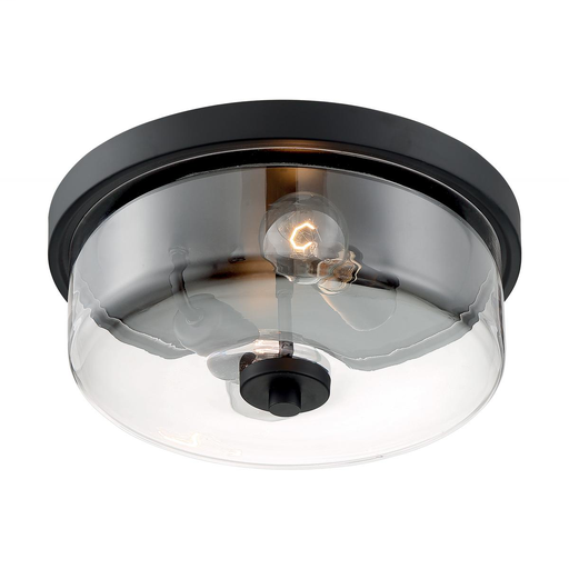 Sommerset - 2 Light Flush Mount with Clear Glass - Matte Black Finish