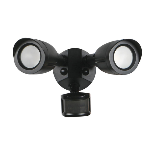 65-715 - LED Security Light, Dual Head, Motion Sensor Included, Black Finish, 3000K