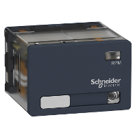 Power plug-in relay - Zelio RPM - 4 C/O - 24 V DC - 15 A - with LED
