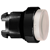 White projecting illuminated pushbutton head Ø22 spring return for integral LED
