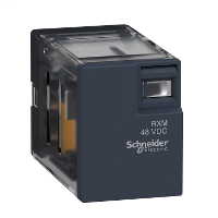 Miniature plug-in relay - Zelio RXM2L - 2 C/O - 24 V DC - 5 A - without LED