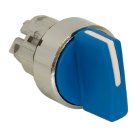 Blue selector switch head Ø22 3-position spring return
