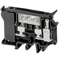 Linergy fused disc. terminal block - 16mm² 10A single-level 1x1 screw - black