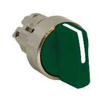 Green selector switch head Ø22 3-position spring return
