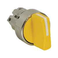 Yellow selector switch head Ø22 3-position spring return