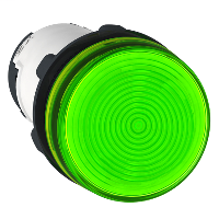 Round pilot light Ø 22 - green - BA 9s base -