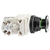 Product image for Square D 9001SKR9P38LGG 30 mm Green Body Plastic Bezel 2-Position Mushroom Illuminated Push Button Operator