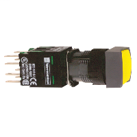 Product image for Square D XB6CA51B 16 mm 240 VAC 1.5 Amp 1NO Yellow Square Flush/Spring Return Non-Illuminated Push Button