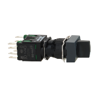 Product image for Square D XB6CD233B 16 mm 1.5 Amp 240 VAC 2NO 3-Position Maintained Square Knob Non-Illuminated Selector Switch