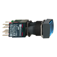 Product image for Square D XB6DF6B5B 16 mm 240 VAC 1.5 Amp 1NO 1NC Blue Rectangular Flush/Maintained Illuminated Push Button
