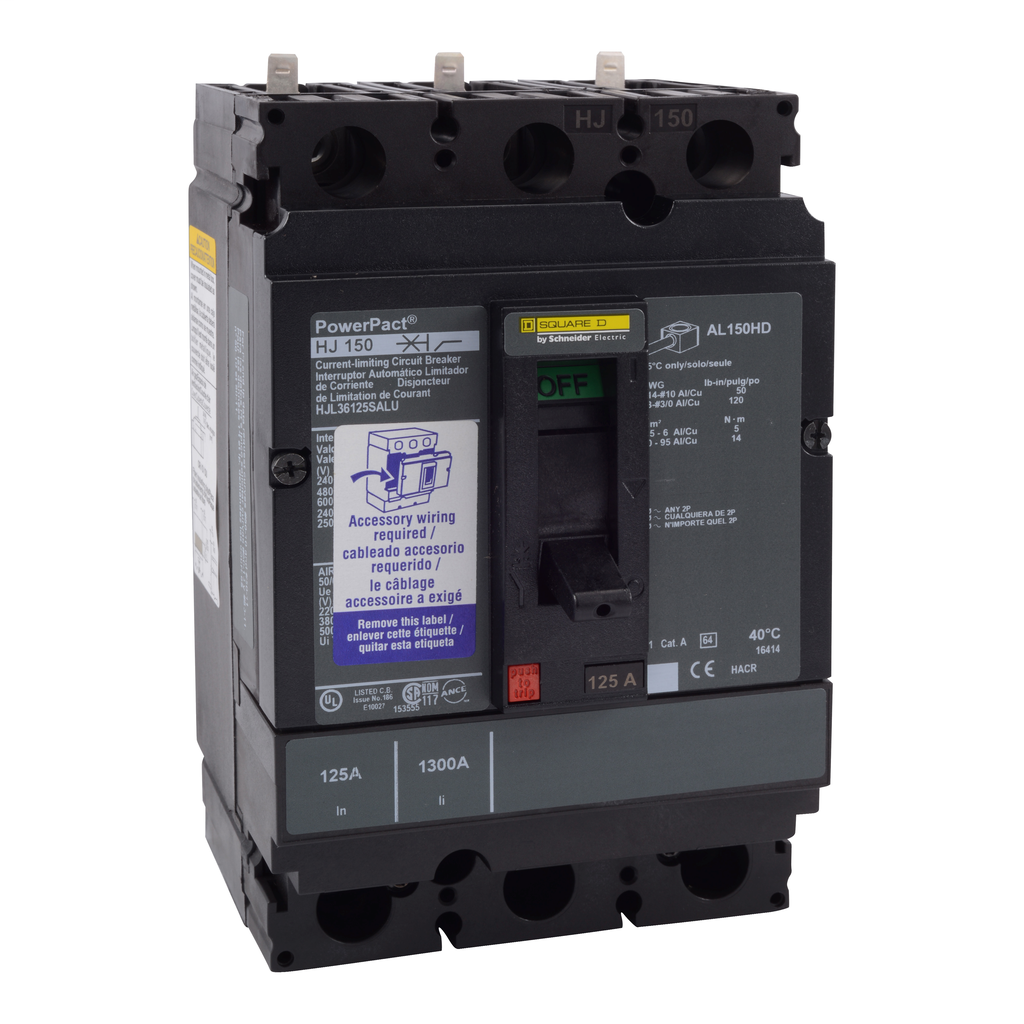 PowerPact H-Frame Molded Case Circuit Breakers Unit Mount - HJL36125SALU